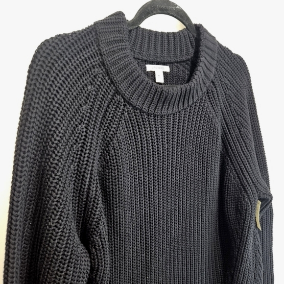 NWT! Cotton Sweater Shaker Stitch Mock Neck Women's XXL Black Fisherman NEW - Picture 4 of 13